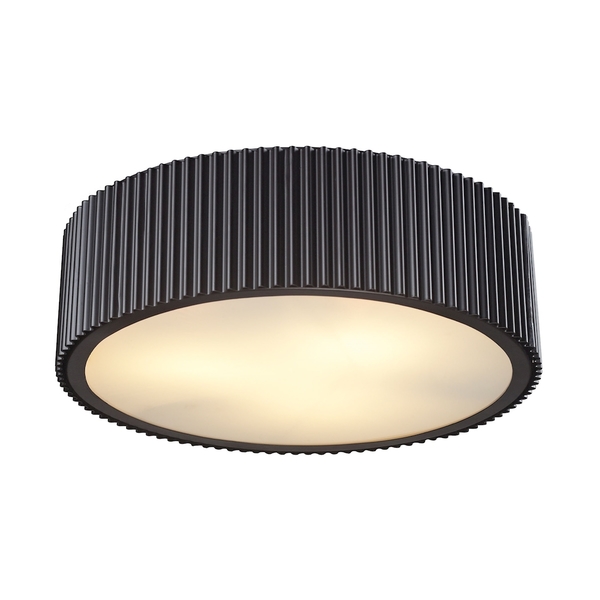 Elk Lighting Brendon 3-Light Flush Mount in Oil Rubbed Bronze with Diffuser 66419/3